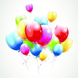 贺卡矢量07生日快乐的气球