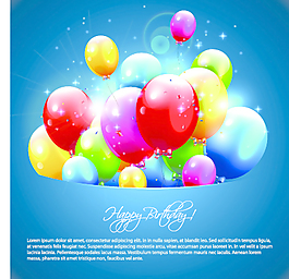 贺卡矢量06生日快乐的气球