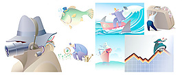 卡通商业插画矢量图形