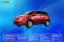 高清紅色轎車汽車創(chuàng)意宣傳彩頁