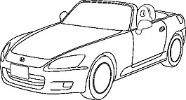 本田S2000輪廓剪貼畫