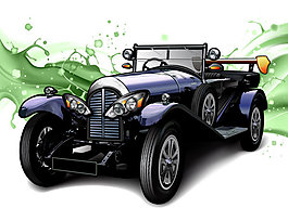 經(jīng)典卡通車01矢量素材