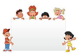 兒童和白色卡通矢量素材