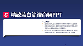 精致藍白簡潔ppt模板