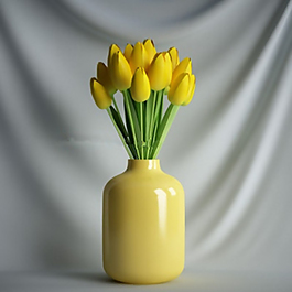 黃色的花，室內(nèi)裝修3D模型