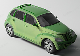 綠色三維汽車模型