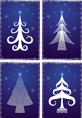 線的圣誕樹矢量