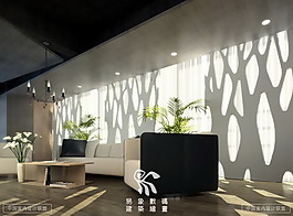 現(xiàn)代寬敞的客廳3D模型