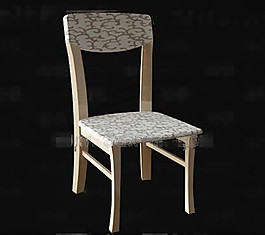 织物图案的垫木椅