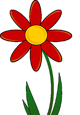 紅花剪貼畫