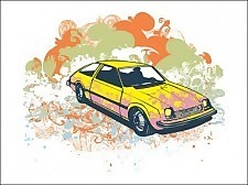 復古汽車矢量垃圾插圖