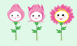 3個擬人小花