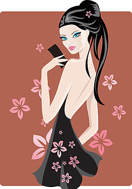 卡通美女插畫(huà)——04