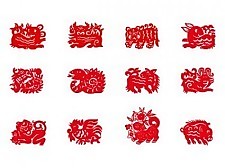 另一个版本的十二生肖剪纸矢量