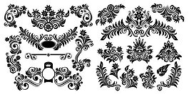 時(shí)尚花紋矢量素材