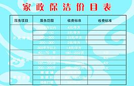 家政保潔價目表