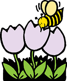 蜜蜂和花剪貼畫