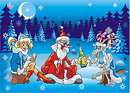 瘋狂的圣塔克勞斯矢量素材