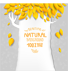 秋季落叶树木矢量素材