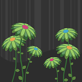 綠色的花朵矢量素材