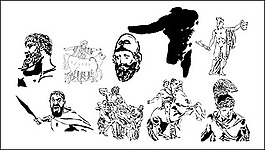 歐洲戰(zhàn)士線條矢量素材