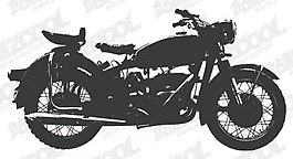 摩托車剪影矢量素材