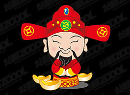財神卡通矢量素材
