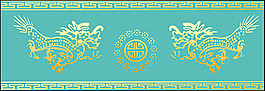 中國(guó)古代龍的圓形圖案矢量素材