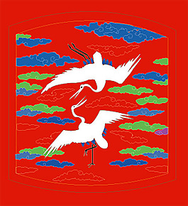 中國古代吉祥白鶴圖矢量素材
