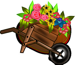 花wheelbarrel剪贴画