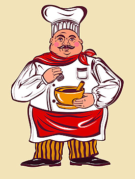 卡通人物的廚師03矢量