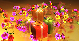 玫瑰花和禮品LED屏幕視頻素材