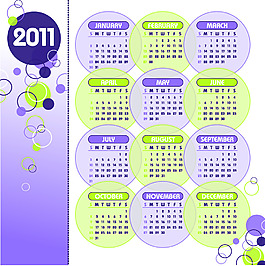 2011矢量的日歷模板矢量