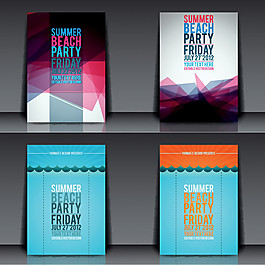 夏季海灘派對海報設計矢量素材