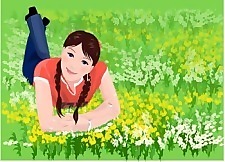 女孩躺的位置矢量5