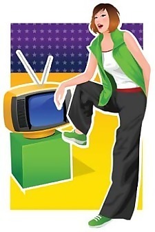 美丽的女孩习惯姿态向量7