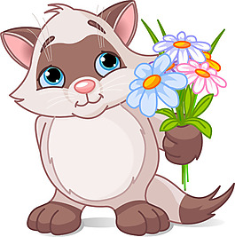 矢量可爱的猫