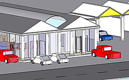 便利店洗车（建筑概念）