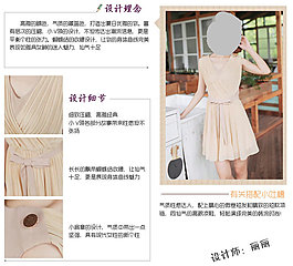 夏女裙設計理念細節描述模板