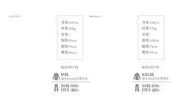 衣服尺碼選擇參考模板