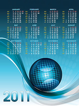 2011日歷模板矢量