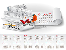 創意日歷2013設計矢量