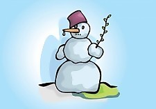 雪人冬季場景的插圖