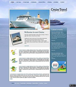 海上郵輪旅行網頁模板