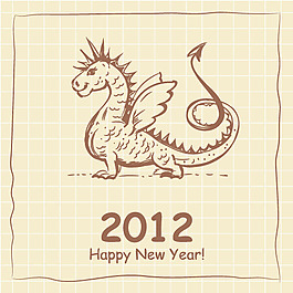 2012個卡通龍牌01矢量