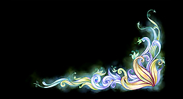藍(lán)色花紋特效視頻