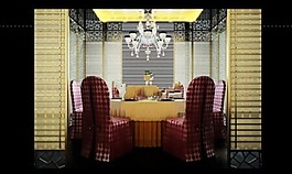 紫色餐廳設(shè)計(jì)模型
