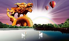 中國龍房地產(chǎn)DM宣傳模板PSD素材