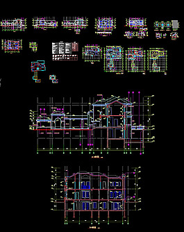 歐式別墅建筑施工CAD圖紙