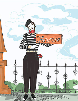 有趣的涂鴉和MIME矢量背景